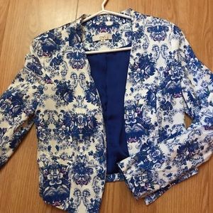 Flower print blazer